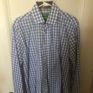 Men’s Blue/White shirt by Bristol + Bull, Sz. M